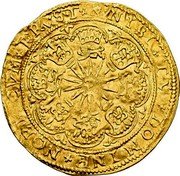 Netherlands 1/2 Rose Noble ND Shield KM# 39 Friesland Province Standard Coinage NISI TV DOMINE NOBISCVM FRVST coin reverse Netherlands 1/2 Rose Noble ND Shield KM# 39 Friesland Province Standard Coinage NISI TV DOMINE NOBISCVM FRVST coin reverse