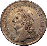 UK 1 Broad (Cromwell - pattern) KM# Pn26 OLIVARD G R P ANG SCO ET HIB & PRO coin obverse