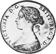 Canada One Cent Victoria- pattern 1861 KM# Pn7 VICTORIA D G BRITT REG F D coin obverse Canada One Cent Victoria- pattern 1861 KM# Pn7 VICTORIA D G BRITT REG F D coin obverse