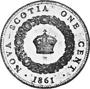 Canada One Cent Victoria- pattern 1861 KM# Pn6 ONE CENT 1861 NOVA SCOTIA coin reverse Canada One Cent Victoria- pattern 1861 KM# Pn6 ONE CENT 1861 NOVA SCOTIA coin reverse