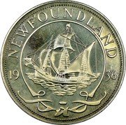Canada 1 Crown (Edward VII) X# 1b NEWFOUNDLAND 1936 coin reverse Canada 1 Crown (Edward VII) X# 1b NEWFOUNDLAND 1936 coin reverse