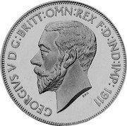 UK 1 Crown (George V) X# 98 GEORGIVS V D G BRITT OMN REX F D IND IMP 1911 coin obverse