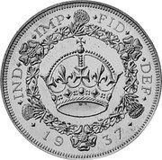 UK 1 Crown (Edward VIII) X# 103 IND IMP FID DEF 1937 coin reverse