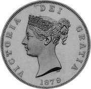 UK 1 Crown (Victoria) X# 82 VICTORIA DEI GRATIA 1879 coin obverse