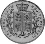 UK 1 Crown (Victoria) X# 82 BRITANNIARUM REGINA FID DEF coin reverse