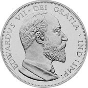 UK 1 Double Florin Edward VII 1902 Proof X# 89 EDWARDVS VII DEI GRATIA IND IMP coin obverse UK 1 Double Florin Edward VII 1902 Proof X# 89 EDWARDVS VII DEI GRATIA IND IMP coin obverse