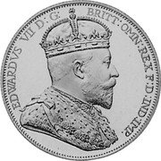 UK 1 Double Florin (Edward VII) X# 87.1 EDWARDVS VII D G BRITT OMN REX F D IND IMP coin obverse