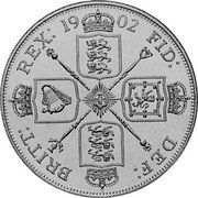 UK 1 Double Florin Edward VII 1902 Proof X# 89 BRITT REX 1902 FID DEX coin reverse UK 1 Double Florin Edward VII 1902 Proof X# 89 BRITT REX 1902 FID DEX coin reverse