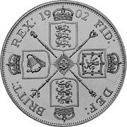 UK 1 Double Florin Edward VII 1902 Proof X# 86 BRITT REX 1902 FID DEF coin reverse UK 1 Double Florin Edward VII 1902 Proof X# 86 BRITT REX 1902 FID DEF coin reverse