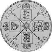 UK 1 Double Florin (Edward VII) X# 87.1 REX 1902 FID DEF BRITT coin reverse