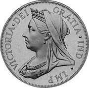 UK 1 Double Florin Victoria 1893 Proof X# 84 VICTORIA DEI GRATIA IND IMP coin obverse UK 1 Double Florin Victoria 1893 Proof X# 84 VICTORIA DEI GRATIA IND IMP coin obverse