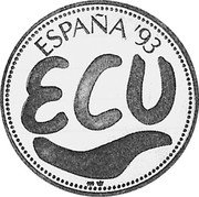 Spain ECU 500th Anniversary Discovery of America (19)93 Proof X# M51 ESPAÑA 93 ECU coin obverse
