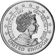 UK 1 Euro Elizabeth II - pattern 2002 Proof X# Pn7a UNITED KINGDOM ELIZABETH II DEI GRA REGINA 2002 coin obverse UK 1 Euro Elizabeth II - pattern 2002 Proof X# Pn7a UNITED KINGDOM ELIZABETH II DEI GRA REGINA 2002 coin obverse