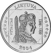 Lithuania 1 Euro (Probe) X# Pn7 LIETUVA VYTAUTAS 1392 - 1430 2004 coin obverse Lithuania 1 Euro (Probe) X# Pn7 LIETUVA VYTAUTAS 1392 - 1430 2004 coin obverse