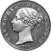 UK 1 Sovereign (Victoria- pattern) KM# Pn102 VICTORIA DEI GRATIA 1841 coin obverse