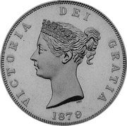 UK 1 Сrown (Victoria) X# 81 VICTORIA DEI GRATIA 1879 coin obverse