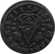 Spain 1 Treseta (Philip V) HISPANIARVM REX 1711 V 6 coin reverse Spain 1 Treseta (Philip V) HISPANIARVM REX 1711 V 6 coin reverse