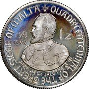 Malta 1 Zecchino (400th Anniversary of Great Siege) X# 404d QUADR'CENTENNIAL OF THE GREAT SIEGE OF MALTA 1565 1965 1 Z. coin obverse Malta 1 Zecchino (400th Anniversary of Great Siege) X# 404d QUADR'CENTENNIAL OF THE GREAT SIEGE OF MALTA 1565 1965 1 Z. coin obverse