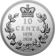 Canada 10 Cents 150th Anniversary of First National Coinage 2020 Proof 10 CENTS 1870 - 2020 coin reverse Canada 10 Cents 150th Anniversary of First National Coinage 2020 Proof 10 CENTS 1870 - 2020 coin reverse