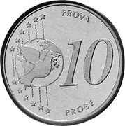 UK 10 Euro Cent (Elizabeth II - pattern) X# Pn22 PROVA 10 PROBE coin reverse UK 10 Euro Cent (Elizabeth II - pattern) X# Pn22 PROVA 10 PROBE coin reverse