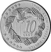 UK 10 Cent (Elizabeth II - pattern) X# Pn13 TRIAL ESSAI PRUEBA MUSTER 10 CENT coin reverse