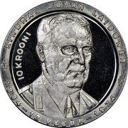 Estonia 10 Krooni (General Johan Laidoner) X# 1 10 KROONI KINDRAL JOHAN LAIDONER 1984 12 VEEBR 1974 coin obverse Estonia 10 Krooni (General Johan Laidoner) X# 1 10 KROONI KINDRAL JOHAN LAIDONER 1984 12 VEEBR 1974 coin obverse