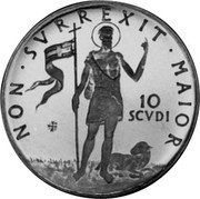 Malta 10 Scvdi (Angelo de Mojano) X# 52 NON SVRREXIT MAIOR 10 SCVDI coin reverse Malta 10 Scvdi (Angelo de Mojano) X# 52 NON SVRREXIT MAIOR 10 SCVDI coin reverse