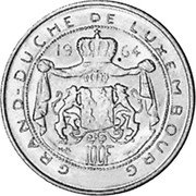 Luxembourg 100 Francs (Jean- Essai) KM# E57 GRAND-DUCHE DE LUXEMBOURG 1964 100 F NJL coin reverse Luxembourg 100 Francs (Jean- Essai) KM# E57 GRAND-DUCHE DE LUXEMBOURG 1964 100 F NJL coin reverse