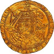 UK 11 Merks Scotland Thistle Noble (1588) MB# 151 IACOBVS6 DEI GRATIA REX SCOTO coin obverse