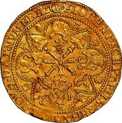 UK 11 Merks Scotland Thistle Noble (1588) MB# 151 IOVA DAT NVMERATQ FLORENT SCEPTRA... coin reverse