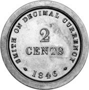 UK 2 Cents (Victoria) X# 48 SMITH ON DECIMAL CURRENCY 2 CENTS 1846 coin reverse UK 2 Cents (Victoria) X# 48 SMITH ON DECIMAL CURRENCY 2 CENTS 1846 coin reverse