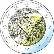 Estonia 2 Euro (35th anniversary of the Erasmus programme) 35 FI JJ. 1987-2022 ERASMUSE EESTI coin obverse Estonia 2 Euro (35th anniversary of the Erasmus programme) 35 FI JJ. 1987-2022 ERASMUSE EESTI coin obverse