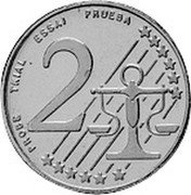 UK 2 Euro Cent (Elizabeth II - pattern) X# Pn20 PROBE TRIAL ESSAI PRUEBA 2 coin reverse