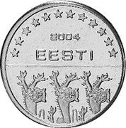 Estonia 2 Euro Cent (Probe) X# Pn2 EESTI 2004 coin obverse Estonia 2 Euro Cent (Probe) X# Pn2 EESTI 2004 coin obverse
