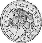 Lithuania 2 Euro Cent (Probe) X# Pn2 LIETUVA 2004 coin obverse Lithuania 2 Euro Cent (Probe) X# Pn2 LIETUVA 2004 coin obverse