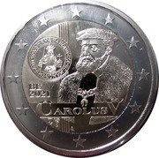 Belgium 2 Euro Charles V 2021 BU in coincard (language: FR) KAROLVS D G ROMANOR MP Z HISPAR REX BE 2021 CAROLUS V LL coin obverse Belgium 2 Euro Charles V 2021 BU in coincard (language: FR) KAROLVS D G ROMANOR MP Z HISPAR REX BE 2021 CAROLUS V LL coin obverse