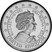 UK 2 Euro (Elizabeth II - pattern) X# Pn8 UNITED KINGDOM ELIZABETH II DEI GRA REGINA 2002 coin obverse