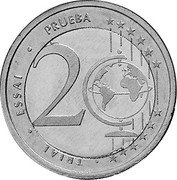 UK 2 Euro (Elizabeth II - pattern) X# Pn26 TRIAL ESSAI PRUEBA 2 coin reverse