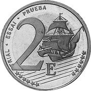 UK 2 Euro (Elizabeth II - pattern) X# Pn8a TRIAL ESSAI PRUEBA 2 E coin reverse