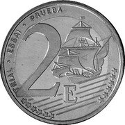 UK 2 Euro (Elizabeth II - pattern) X# Pn8 TRIAL ESSAI PRUEBA 2 E coin reverse