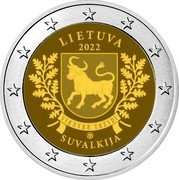 Lithuania 2 Euro (Suvalkija) LIETUVA 2022 VIENYBĖ TEŽYDI LMK SUVALKIJA coin obverse Lithuania 2 Euro (Suvalkija) LIETUVA 2022 VIENYBĖ TEŽYDI LMK SUVALKIJA coin obverse
