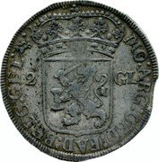 Netherlands 2 Guldens 1694 KM# 66 Gelderland Province Standart Coinage MO ARG ORD FAD BELG GEL Z 2 GL coin obverse