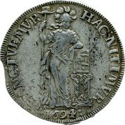 Netherlands 2 Guldens 1694 KM# 66 Gelderland Province Standart Coinage HAC NITIMVR - HANC TVEMVR 1694 coin reverse