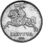 Lithuania 2 Litai (Smetona Pattern) KM# Pn7 LIETUVA 1938 coin reverse Lithuania 2 Litai (Smetona Pattern) KM# Pn7 LIETUVA 1938 coin reverse