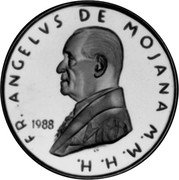 Malta 2 Scudo (Angelo de Mojano) X# 127 FR. ANGELVS DE MOJANA M. M. H. H. 1988 coin obverse Malta 2 Scudo (Angelo de Mojano) X# 127 FR. ANGELVS DE MOJANA M. M. H. H. 1988 coin obverse