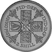 UK 2 Shill Edward VIII 1937 Proof FID DEF IND IMP ANNO 1937 2 SHILL coin reverse UK 2 Shill Edward VIII 1937 Proof FID DEF IND IMP ANNO 1937 2 SHILL coin reverse