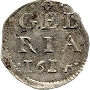 Netherlands 2 Stuivers (Gelderland Province Lion With Arrows) KM# 26.1 GEL RIA 1614 coin reverse Netherlands 2 Stuivers (Gelderland Province Lion With Arrows) KM# 26.1 GEL RIA 1614 coin reverse