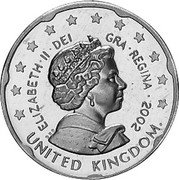 UK 20 Cent (Elizabeth II - pattern) X# Pn5a UNITED KINGDOM ELIZABETH II DEI GRA REGINA 2002 coin obverse