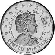UK 20 Cent (Elizabeth II - pattern) X# Pn5 UNITED KINGDOM ELIZABETH II DEI GRA REGINA 2002 coin obverse