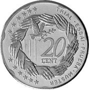 UK 20 Cent (Elizabeth II - pattern) X# Pn14 TRIAL ESSAI PRUEBA MUSTER 20 CENT coin reverse